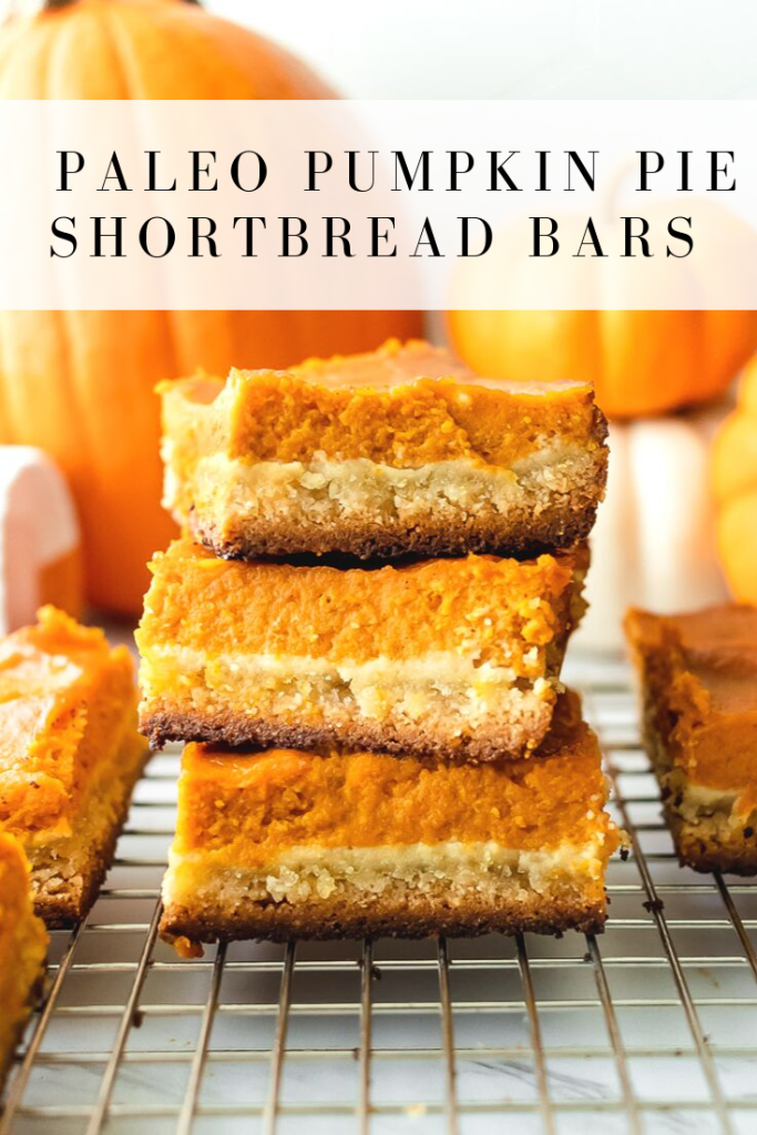 easy to make paleo pumpkin pie shortbread bars