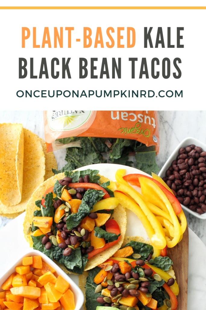 plant based kale black bean tacos